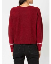 Женский темно-красный свитер с круглым вырезом от Suzusan