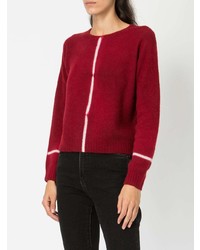 Женский темно-красный свитер с круглым вырезом от Suzusan