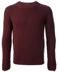 Мужской темно-красный свитер с круглым вырезом от Ermanno Scervino