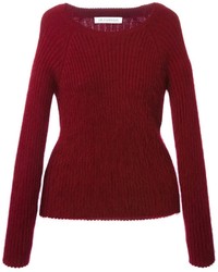 Женский темно-красный свитер с круглым вырезом от J.W.Anderson