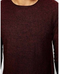 Мужской темно-красный свитер с круглым вырезом от Jack and Jones