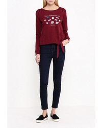 Женский темно-красный свитер с круглым вырезом от Jennyfer