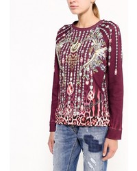 Женский темно-красный свитер с круглым вырезом от Just Cavalli