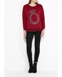 Женский темно-красный свитер с круглым вырезом от Katelina