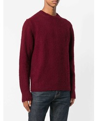 Мужской темно-красный свитер с круглым вырезом от Aspesi