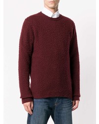 Мужской темно-красный свитер с круглым вырезом от Dondup