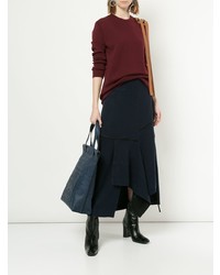 Женский темно-красный свитер с круглым вырезом от Loewe