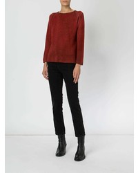 Женский темно-красный свитер с круглым вырезом от Avant Toi