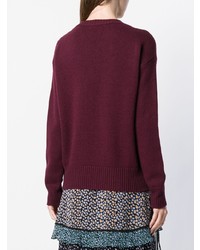 Женский темно-красный свитер с круглым вырезом от Etro