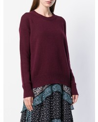 Женский темно-красный свитер с круглым вырезом от Etro