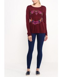 Женский темно-красный свитер с круглым вырезом от LAMANIA