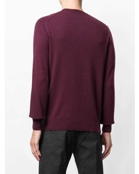 Мужской темно-красный свитер с круглым вырезом от Cruciani