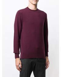 Мужской темно-красный свитер с круглым вырезом от Cruciani