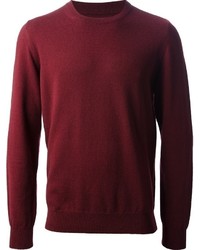 Мужской темно-красный свитер с круглым вырезом от Maison Martin Margiela