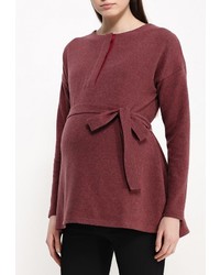 Женский темно-красный свитер с круглым вырезом от MammySize