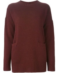 Женский темно-красный свитер с круглым вырезом от Marni