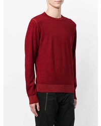 Мужской темно-красный свитер с круглым вырезом от Tomas Maier