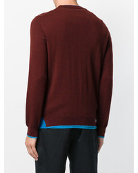 Мужской темно-красный свитер с круглым вырезом от Kenzo