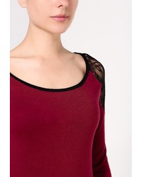 Женский темно-красный свитер с круглым вырезом от Morgan