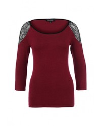 Женский темно-красный свитер с круглым вырезом от Morgan