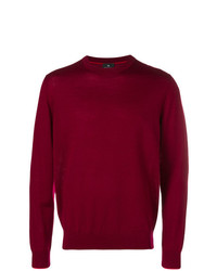 Мужской темно-красный свитер с круглым вырезом от Ps By Paul Smith