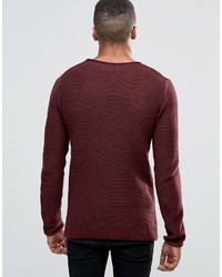 Мужской темно-красный свитер с круглым вырезом от Solid