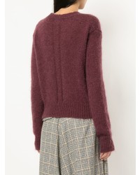 Женский темно-красный свитер с круглым вырезом от Bassike