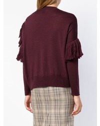 Женский темно-красный свитер с круглым вырезом от Nude