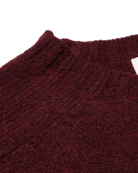 Мужской темно-красный свитер с круглым вырезом