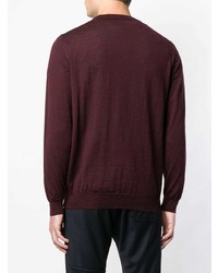 Мужской темно-красный свитер с круглым вырезом от Lanvin