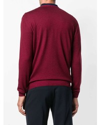 Мужской темно-красный свитер с круглым вырезом от Cruciani