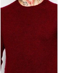 Мужской темно-красный свитер с круглым вырезом от YMC