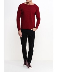Мужской темно-красный свитер с круглым вырезом от Top Secret