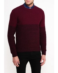 Мужской темно-красный свитер с круглым вырезом от Topman