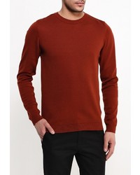 Мужской темно-красный свитер с круглым вырезом от Topman