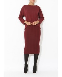 Женский темно-красный свитер с круглым вырезом от Tutto Bene