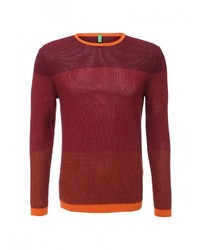 Мужской темно-красный свитер с круглым вырезом от United Colors of Benetton