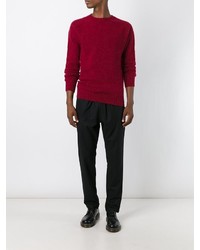 Мужской темно-красный свитер с круглым вырезом от YMC