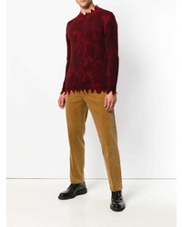 Мужской темно-красный свитер с круглым вырезом от Overcome