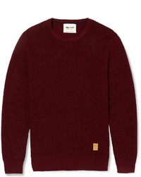 Мужской темно-красный свитер с круглым вырезом