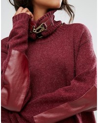 Женский темно-красный свитер от One Teaspoon