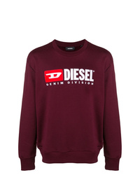 Мужской темно-красный свитшот с принтом от Diesel