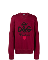 Мужской темно-красный свитшот с принтом от Dolce & Gabbana