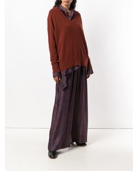 Темно-красный свободный свитер от Christian Wijnants