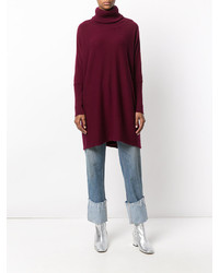 Темно-красный свободный свитер от Boule De Neige