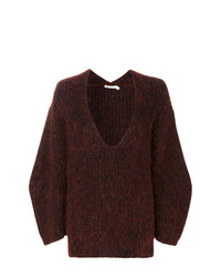 Темно-красный свободный свитер от T by Alexander Wang