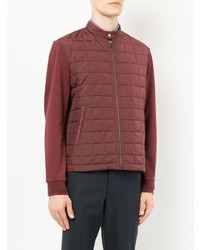 Мужской темно-красный стеганый бомбер от D'urban