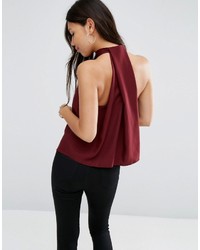 Темно-красный топ без рукавов от Asos