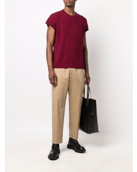 Мужской темно-красный трикотажный жилет от Roberto Collina