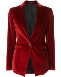 Женский темно-красный хлопковый пиджак с рельефным рисунком от Tagliatore